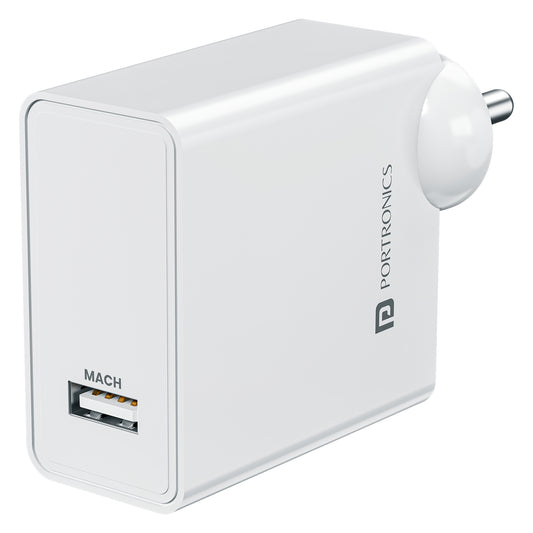 Portronics Adapto 25A 25W Fast Charging Adapter | SuperVOOC & QC Charger with USB-A Output | Universal Type C Mobile Charger for Android Smartphones, Power Banks & Earbuds | Compact Travel Adapter with Intelligent Chip & Safety Protection | Ideal Charger for Home and Office Use
