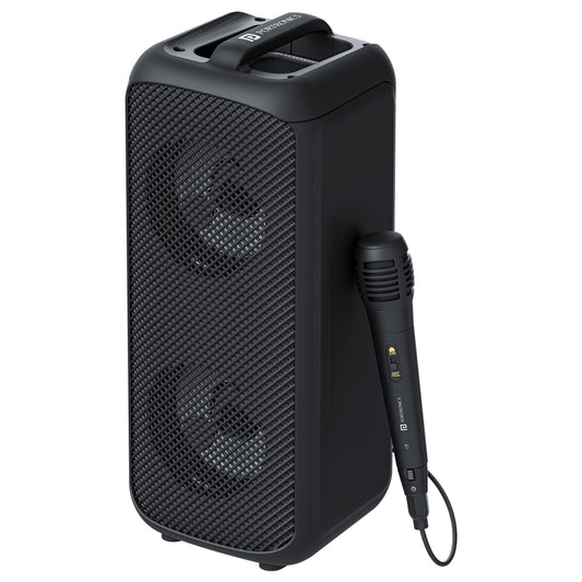 Portronics Rumble 25W wireless party speaker with wired mic, Bluetooth 5.3, Type‑C fast charging, AUX and USB connectivity, portable rechargeable speaker for powerful sound