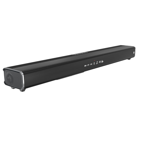 Black Portronics Sound Slick IV wireless soundbar with built-in woofer | wireless TV sound bar for home entertainment with powerful 120W sound output