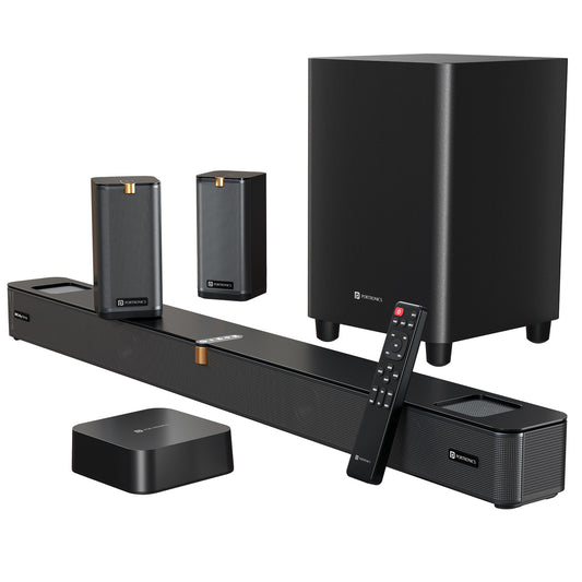 Portronics Sound Slick X1 Wireless TV Sound Bar | Ideal for home cinema with 600W Dolby Atmos audio and wired subwoofer bass | soundbar delivering immersive TV sound