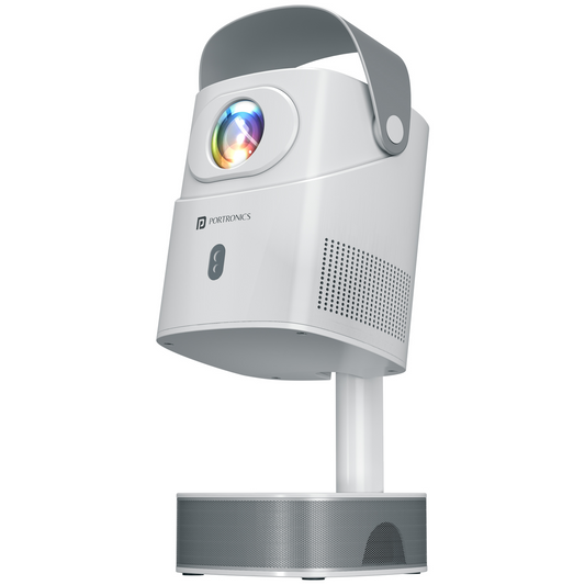 Portronics Beem 550 Smart LED Projector | Portable Home Projector with 1280×720 HD, 6000 Lumens Brightness, 16:9 Aspect Ratio, 40,000-Hour Lamp Life, Focal Length 70 mm, Projection Ratio 1.1:2 | Mini Projector for Movies, Gaming, and Streaming Platforms